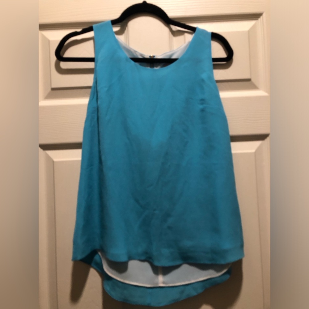 Ellie Kai turquoise silk tank top size 8
